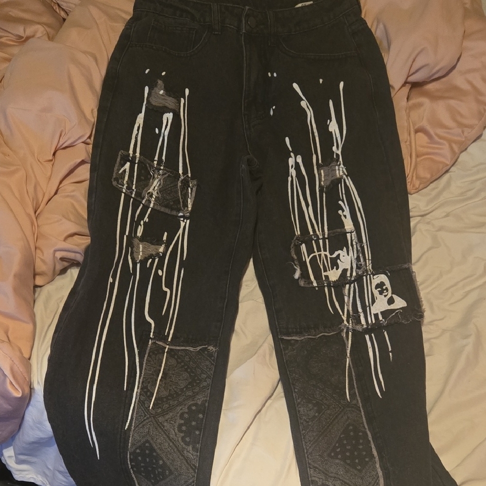 Stylish Black and White Women's Jeans